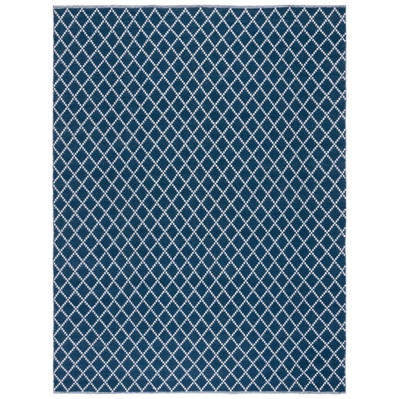 SAFAVIEH Montauk Jolyon Diamond Cotton Area Rug, Navy/Ivory, 8' x 10'