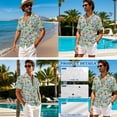 thumbnail image 4 of Whosucclay Pineapple Hibiscus Palm Tree Boat Print Matching Hawaiian Shirts Women's Summer Dress with Pockets Men's Button Down T-Shirt for Holiday Party Beach Tropical Sundress, Size XL, 4 of 7