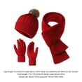 thumbnail image 3 of Ohmyroo Winter Warm Knit Hat Set 3-Piece Solid Color For Outdoor, 3 of 6