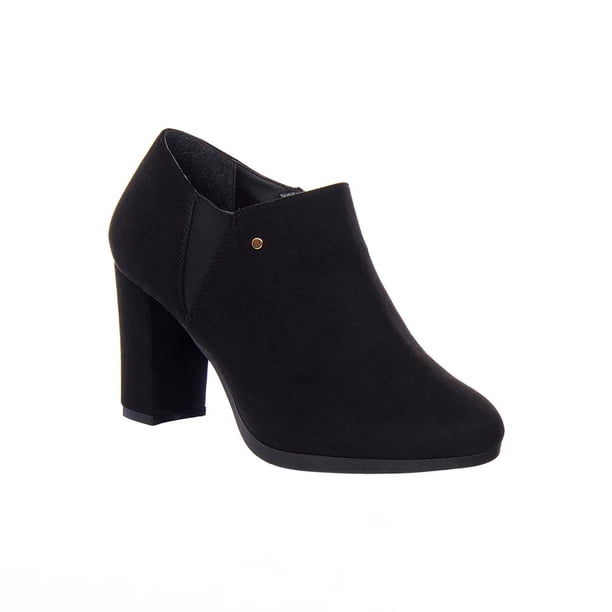 Botines Negros Tipo Gamuza Tacón Ancho Casual Formal negro 27 Incógnita 040D1L