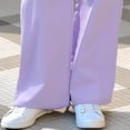 thumbnail image 6 of Atogsazn Girl's Cargo Pants Kids Casual Wide Leg Loose Pants with Pockets Girls Trendy Jogger Trousers Purple 11-12 Years, 6 of 6