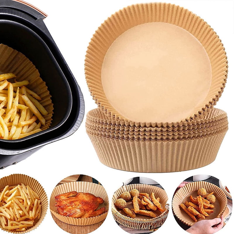 50Pcs Disposable Air Fryer Pad Baking Non-Stick Pad Steamer Oil Absorbent Paper Food Paper Pad Fryer Paper