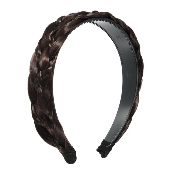 Unique Bargains Women's Wig Braided Headbands Deep Brown 5.39"×1.5"