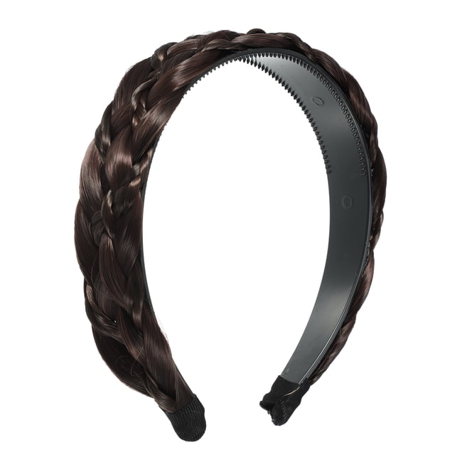 Diadema trenzada de cabello sintético para mujeres y niñas Marrón oscuro Unique Bargains 1 pieza 1.5 pulgadas
