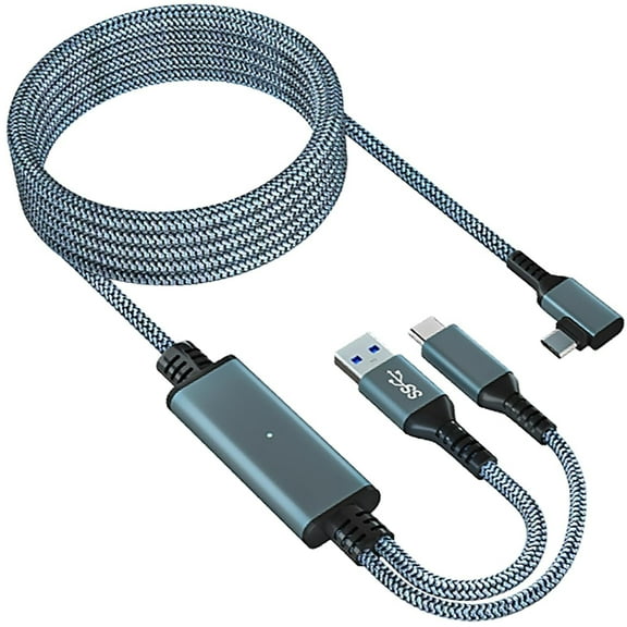 Link Cable 5m for Meta Quest 3, Quest 2/Pro Accessories, 3 in-1 Charging While Playing All Day, with USB C Sufficient Power for VR Headset