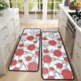 thumbnail image 4 of Kitchen Rugs Sets Of 2,Pioneer Flower Floral Print Pattern Anti Fatigue Kitchen Mat Rugs Non Slip Washable,Decorative Kitchen Floor Mats for Kitchen,Sink,Laundry,17"x47"+17"x47", 4 of 5