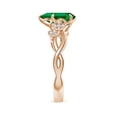 thumbnail image 3 of ANGARA Lab Grown 2.2 Ct Nature-Inspired Pear Emerald Floral Engagement Ring for Women in 14K Rose Gold (Size-10x8mm) | May Birthstone, Anniversary, Jewelry Gift for Women | Lab-Grown Emerald Ring, 3 of 8