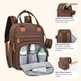 thumbnail image 5 of BabbleRoo Original Diaper Bag Backpack – Large 26L Baby Bag with Changing Pad, Insulated Bottle Pockets & Stroller Straps, Waterproof Travel Bag for Moms & Dads, Brown, 5 of 7