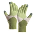 thumbnail image 2 of Sales 2026 Winter Gloves GIJNRIUIUA Under $4 Winter Women Keep Warm Touching Screen Knit Gloves Elastic Cuff Soft Full Finger Gloves Mitten Green Gloves & Mittens, 2 of 7