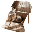 thumbnail image 1 of Blankets Snuggle Comfort True-to-Life Cat Nap Photo Curled Kitten Two Stuffed Bears Sunbeam Flannel Throw Ultra Cozy Blanket Home Accent Blankets for Pet Owners Adults Sofa Bed, 1 of 6