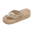 thumbnail image 3 of ibiyuan Wedge Flip Flops for Women Thong Sandals for Women Wide Non- Tpr Sole Womens Slippers Fashion Orthofeet Shoes for Women, 3 of 9