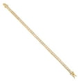 thumbnail image 3 of 4mm 14k Yellow Gold Plated Clear Cubic Zirconia Flat Link Tennis Bracelet, 8 inches, 3 of 7