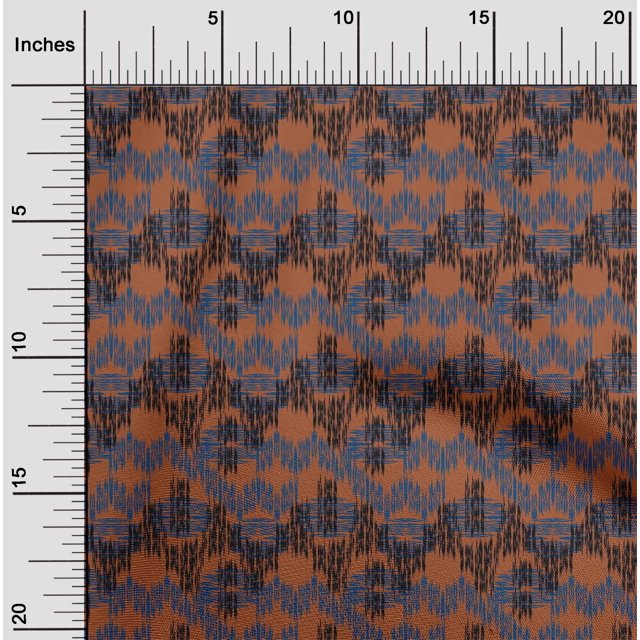 oneOone Tissu Popeline de Coton Chevron Ikat Imprimés au Mètre 42 Pouces de Large