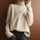 thumbnail image 4 of Suéter de rombos tridimensionales de cuello alto de estilo occidental de estación europea para mujer, suéter de nicho casual de diseño de otoño e invierno, 4 of 5