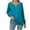 Blue, variant on SHTXOZHI Lace Blouses for Women Long Sleeve Crewneck Cutout Pleated Tops Hollow Out Trendy Shirt