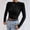 Black, variant on Yuhangmm Womens T Shirts Women's Solid Knit Pleated Side Long Sleeve Tee for Everyday Comfort and Fit White M