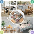 thumbnail image 4 of Pioneer Flower Floral Print Pattern Square Tablecloth,Waterproof Square Table Cover,Wipeable Spillproof Washable Table Cover for Home Kitchen Party Decor 60"x60"(152x152cm), 4 of 6