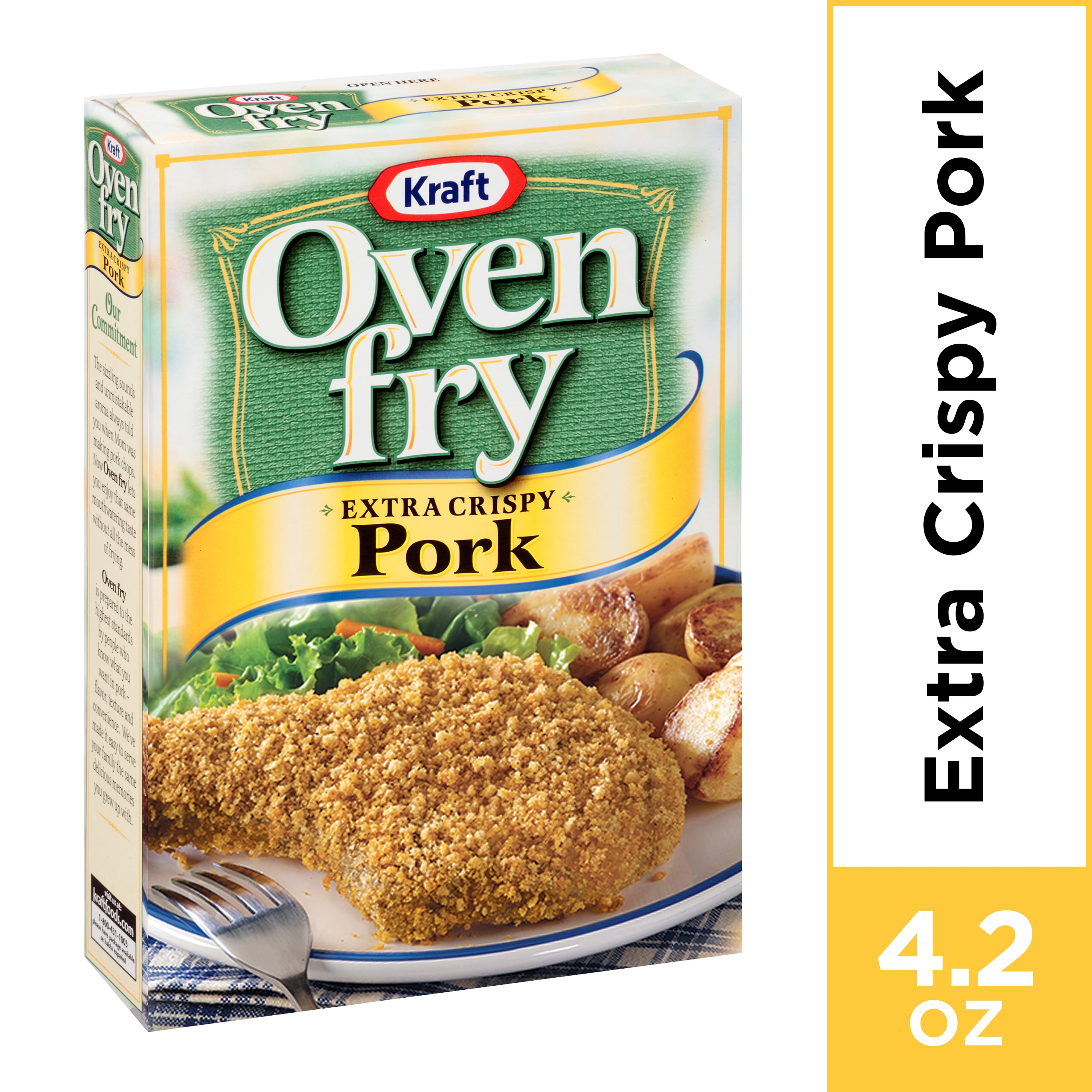 Kraft Oven Fry Extra Crispy Seasoned Coating Mix for Pork, 4.2 oz Box