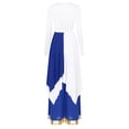 thumbnail image 2 of SiiRoh Liturgical Dancewear for Women Praise Dance Long Sleeve Overlays Dress and Wide Leg Pants Set Blue S, 2 of 7