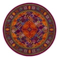 thumbnail image 3 of Unique Loom Calypso Collection Area Rug - Trinidad (7' 10" Round Fuchsia/Green), 3 of 7