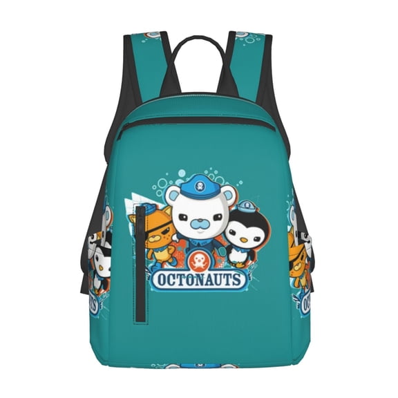 Octonau-t Laptop Backpack with Compartment Cartoon Printed Laptop Bag Daypack for Travel 14.7 Inch