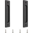 thumbnail image 1 of Flush Pull, Set Of 2 Recessed Barn Door Handle With Matte Black Finish, Premium Aluminum Alloy, Rustproof And Durable For Various Doors Including Sliding, Pocket, And Folding Doors, 1 of 5
