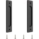 thumbnail image 1 of Tirador empotrado, juego de 2 manijas para puertas de granero empotradas con acabado negro mate, aleación de aluminio de primera calidad, resistente a la oxidación y duradera para varias puertas,, 1 of 5