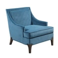 thumbnail image 4 of JERFIT Modern Blue Jacquard Accent Chair with Lumbar Pillow, Solid Wood Frame for Living Room, Bedroom, 4 of 10