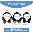 thumbnail image 2 of 6Pcs 6 Styles Polyester & Glass Rhinestone Fake Shirt Collar Detachable Neckline Trim Garment Accessories Mixed Color 405~438x63~67x4~7mm 1pc/style, 2 of 6