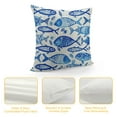 thumbnail image 4 of Nawypu  Blue Pillow Cushion Cover Pack of , Fish Sea Animal with Ottoman Ornate Mosaic Hand Drawn Style Marine Artwork, Decorative Square Accent Pillow Case,, 4 of 5