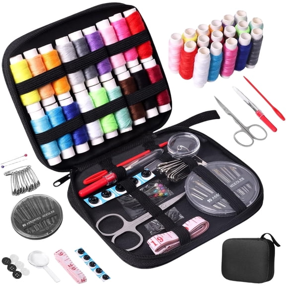 LuckySunDecorQZ Sewing Sets & Kits with Thread & Scissors, 86 Pieces