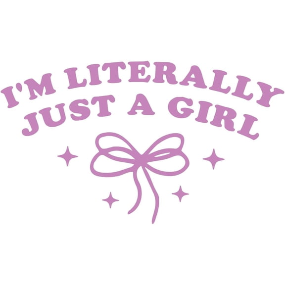 I'm Literally Just A Girl Vinyl Sticker, Pink Bow Coquette Aesthetic Decal for Car Window, Laptop, Water Bottle, and Bumper, Cute Girly Decorative Accessory (5.3" x 8")