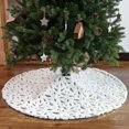 thumbnail image 4 of Falda para árbol de Navidad Yjmei, falda para árbol de Navidad de 48 pulgadas con estampado de plumas bronceadas, falda para árbol de piel sintética de felpa de lujo para decoración de árboles de Navi, 4 of 5