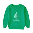 thumbnail image 3 of Godderr 1-16 Years Old Christmas Printing Sweatsuit for Boys Girls,Toddler Kids Long Sleeve Shirt Tops,Green Crew Neck Sweatshirt,Spring Fall Pullover Top, 3 of 4