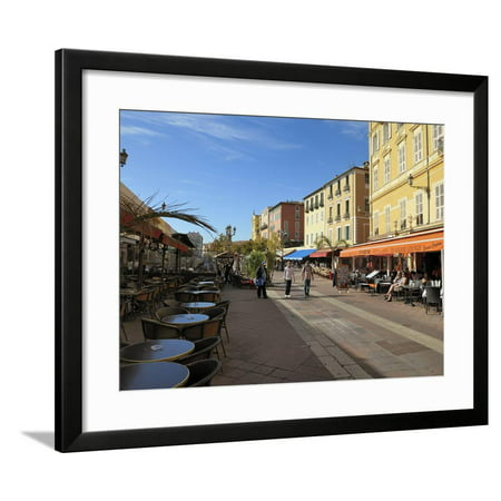 Cours Saleya Market and Restaurant Area, Old Town, Nice, Alpes Maritimes, Provence, Cote D'Azur, Fr Framed Print Wall Art By Peter