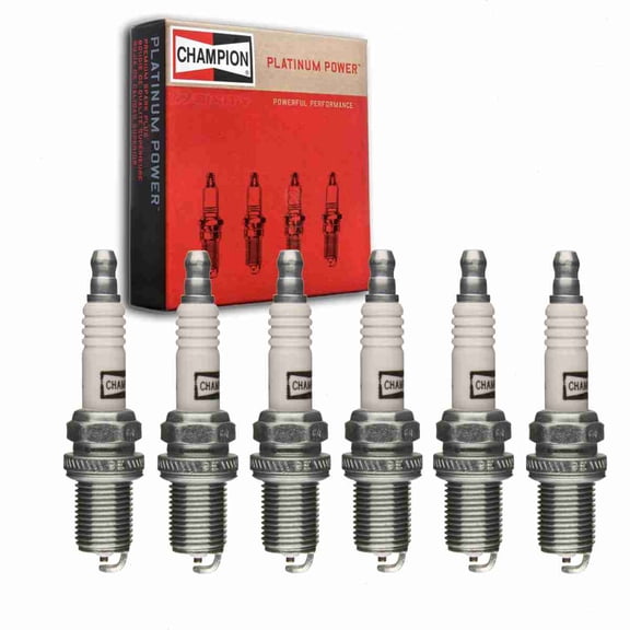 6 pc Champion Platinum Spark Plugs compatible with Jaguar XJ6 3.6L 4.0L L6 1987-1996