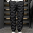 thumbnail image 4 of Hadanceo Men Autumn Winter White Duck Down Padded Thermal Sweatpants Elastic Waist Drawstring Pockets Thickened Joggers Pants Streetwear, 4 of 8