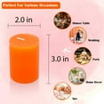 thumbnail image 7 of NestE 4 Packs Dripless Orange Pillar Candles 2x3 Inch Unscented 24 Hour Fall Harvest Cylinder Candles for Thanksgiving Day Dinner Tables, Wedding, Party, Home Decor, 7 of 7