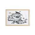 thumbnail image 1 of Circus Wall Art with Frame, Pattern of a Funny Clown Portrait Pointing Stars Monochrome Graphic Drawing, Printed Fabric Poster for Bathroom Living Room, 35" x 23", Charcoal Grey White, by Ambesonne, 1 of 2