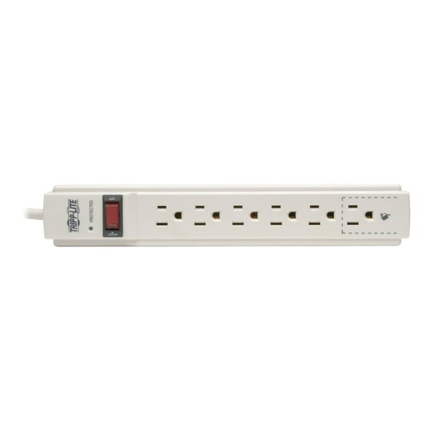 Tripp Lite Surge Protector Power Strip 120V 6 Outlet 6' Cord 790 Joule - Surge  protector - 15 A - AC 120 V - 1800 Watt - output connectors: 6 - gray - for  P/N: CLAMPUSBLK, CLAMPUSW 