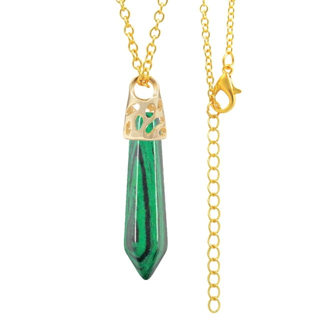 Elegante Colr de Piedra de Cristal Hexagonal con Cadena Extensora, Colgante de Joyería, Colr con Colgante de Cristal para Mujer - B B Sunnimix Collar Piedras Hexagonales