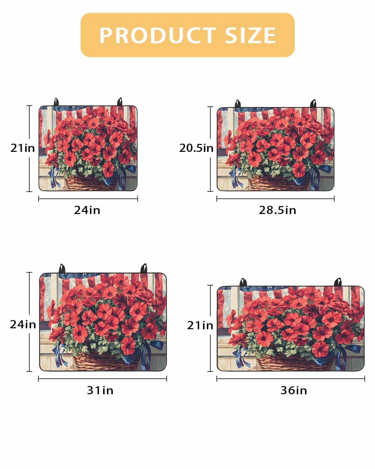 nqOlkjepod Large Induction Cooktop Protector Mat 24"x21", Independence Day Stove Top Covers for Electric Stove, Red Blue American Flag Flower Wood Stove Burner Cover Mats, Glass Top Stove Cover