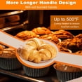thumbnail image 4 of Luiisis 2 Pack Sourdough Bread Sling Set - Oval & Round Non-Stick Silicone Mat for Dutch Oven, Reusable with Long Handle for Easy Transfer, 4 of 7