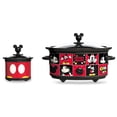 thumbnail image 5 of Disney Mickey Mouse 5-Quart Oval Slow Cooker with 20-Ounce Dipper, Mickey Graphics (Red/Black), Model: DCM-502, 5 of 5