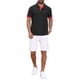 thumbnail image 2 of Camiseta polo de piqué para hombres Inspire Chic para el Día del Padre, con patrón y contraste de color, camisetas de golf 2XL en negro, 2 of 6