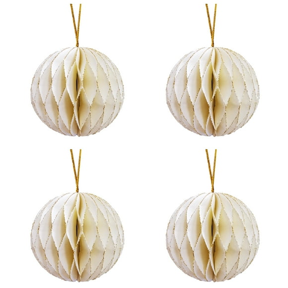 Pequeña bola blanca 4PCS vende linterna de Navidad adornos esféricos para árboles de Navidad fiesta nueva mini decoración de adornos para árboles de Navidad ANGGREK Otros