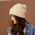 thumbnail image 4 of Cold Hat Big Head Circumference Coarse Wool Hat Women's Spring All-match Warm Loose Face Small Ear Protection Knitted Hat Tide, 4 of 6