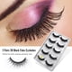thumbnail image 2 of 5 pares de pestañas postizas 3D negras naturales largas con cinta invisible reutilizable brillar Hogar, 2 of 4