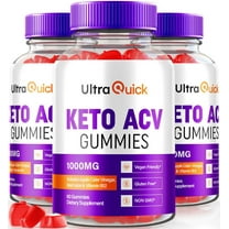 (3 Pack) Ultra Quick Keto Gummies, Maximum Strength Keto   ACV, Advanced Weight Loss Supplement for Stubborn Fat, 1000MG plus Keto Vitamins, UltraQuick Reviews (180 Gummies)