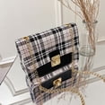 thumbnail image 3 of Bolsos de mujer Bolso cuadrado pequeño a cuadros Bolso bandolera con cadena de moda para mujer, 3 of 4